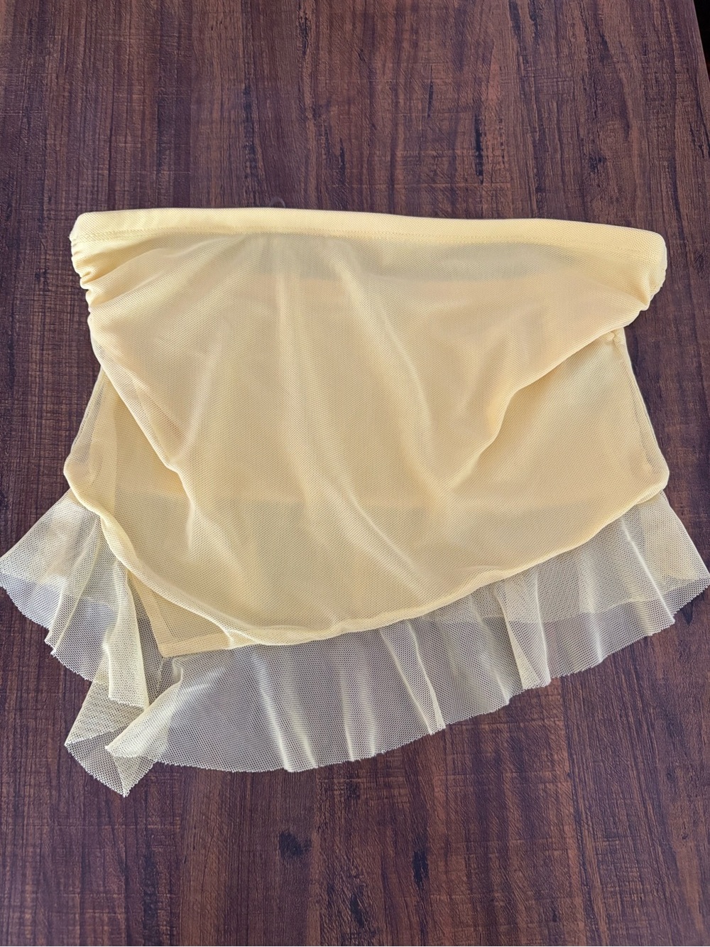 Yellow Sheer Mesh Tube Top